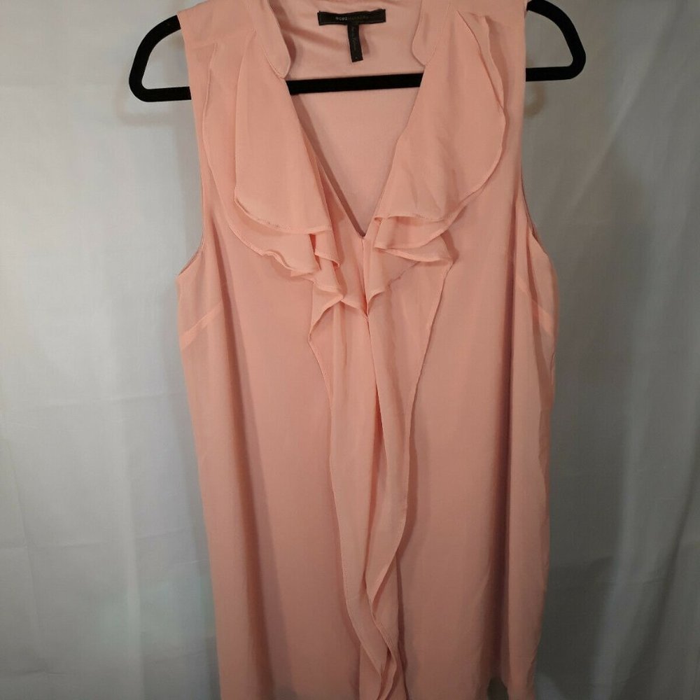 BCBGmaxazria Tank Top Light Pink Large with V-neck - Picture 1 of 8